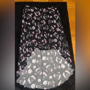 Hot Topic Floral Planchette Button-Front Hi-Low Maxi Skirt